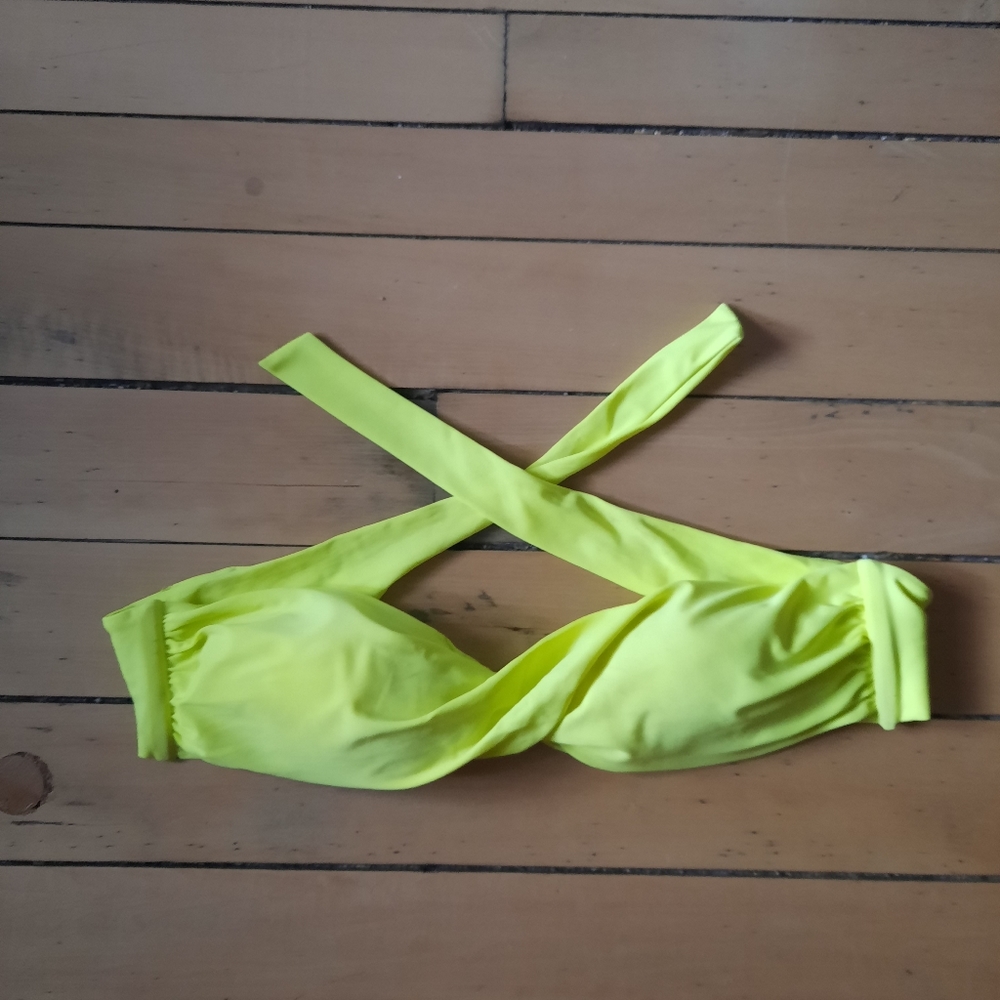 Neon green bathing suit top